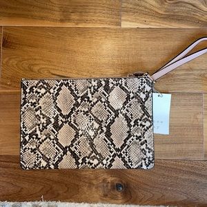 Snake skin wristlet
